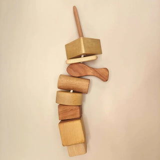 KAWI Senso Fädelspiel aus Holz – 7 Formen aus 4 Holzarten für Babys ab 10 Monaten